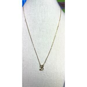 Crown & Ivy Monogram Initial Letter "B” Necklace Gold Tone